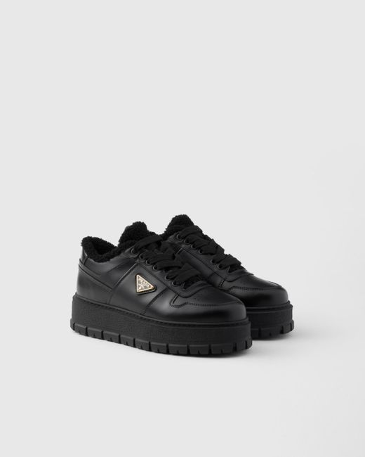 Prada Black Leather Sneakers