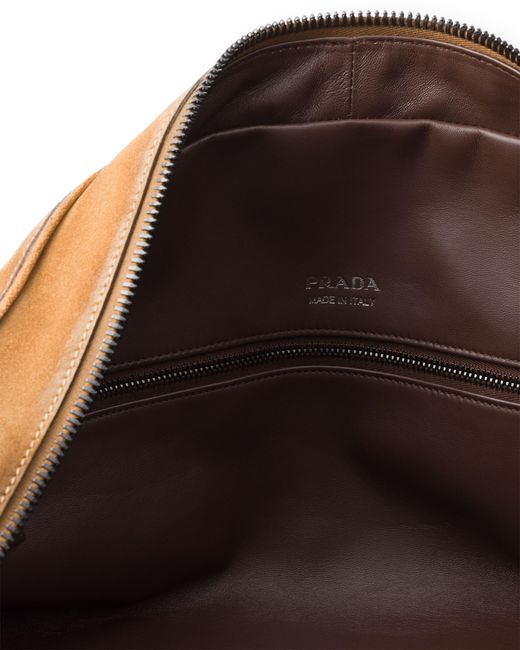 Prada Brown Suede Duffle Bag