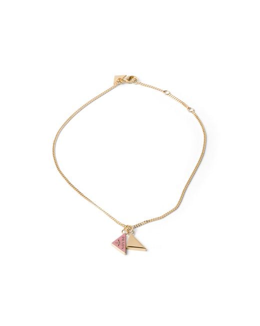 Collana di Prada in Metallic