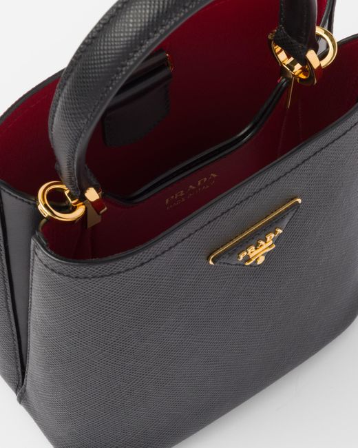 Prada Black Small Saffiano Leather Panier Bag