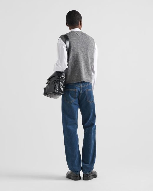 Prada Gray Shetland Wool Sweater Vest for men