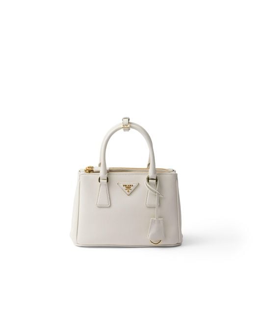 Prada White Galleria Small Leather Bag