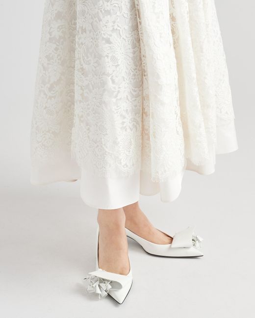 Prada White Lace Midi-Skirt