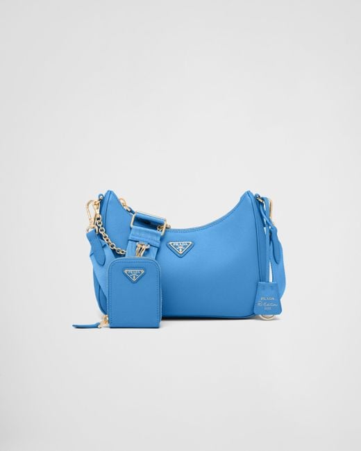 Prada Blue Re-edition 2005 Saffiano Leather Bag