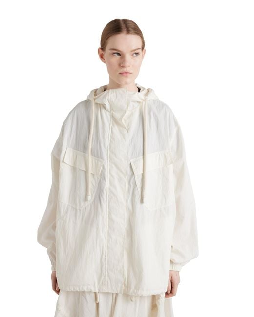 Prada White Cotton-Blend Belted Jacket