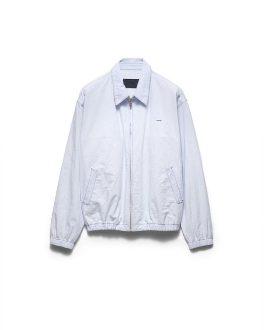 Prada White Chambray Blouson Jacket for men