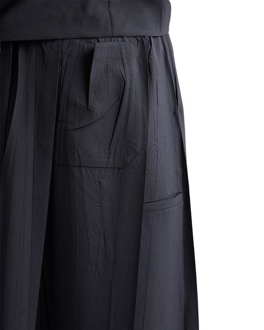 Prada Blue Light Wool Midi-Skirt