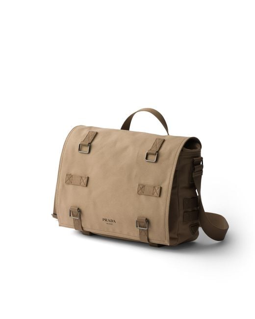 Prada Brown Canvas Shoulder Bag for men