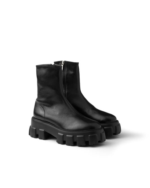 Botines Monolith De Napa Elástica, Mujer, Talla Prada de color Black