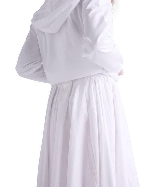 Prada White Reversible Cotton Jersey And Re-Nylon Circle Skirt