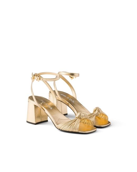 Prada Metallic Mordoré Nappa Leather Sandals