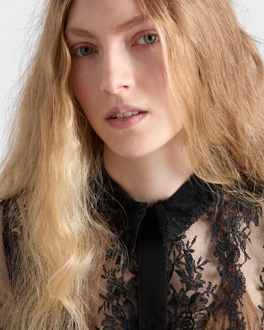 Prada Black Lace Top