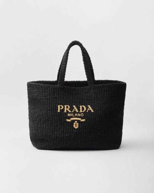 Prada Black Woven Fabric Tote Bag for men