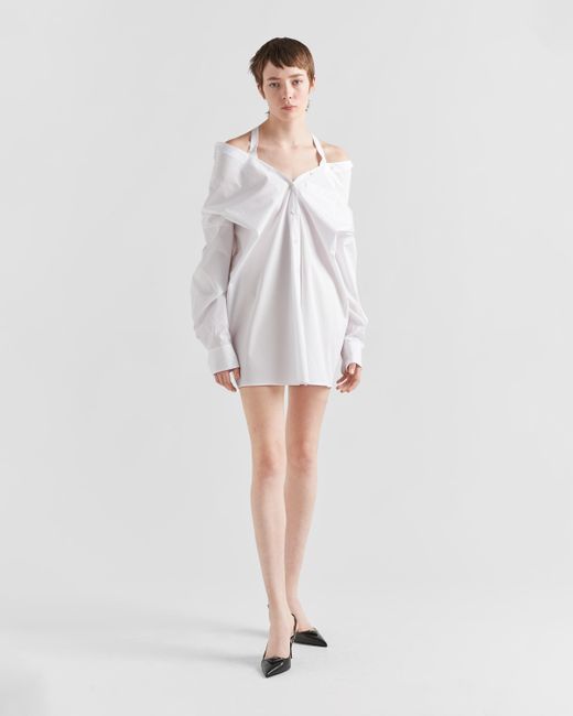 Prada White Poplin Mini-Dress