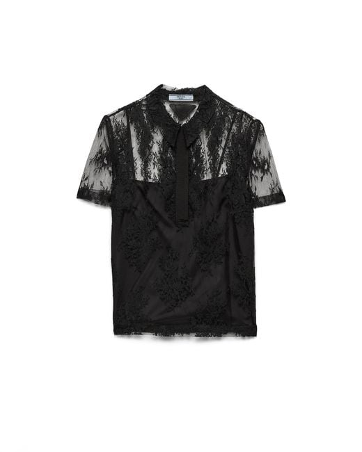 Top De Encaje, Mujer, Talla Prada de color Black