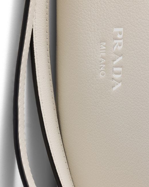 Prada White Fold Large Leather Shoulder Bag