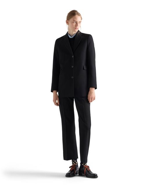 Prada Black Single-Breasted Gabardine Jacket