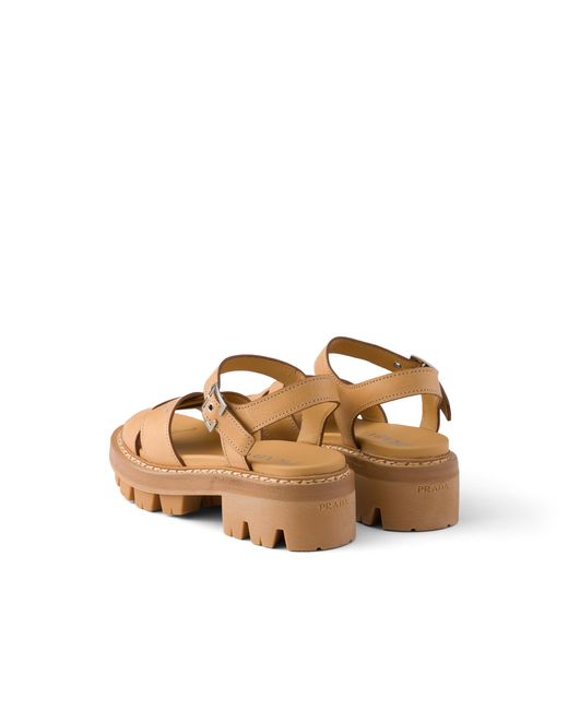 Prada White Leather Sandals
