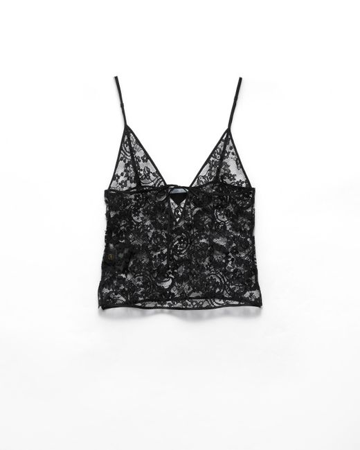 Top De Encaje Prada de color Black