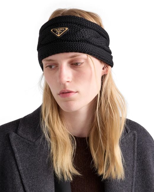 Prada Black Wool Headband