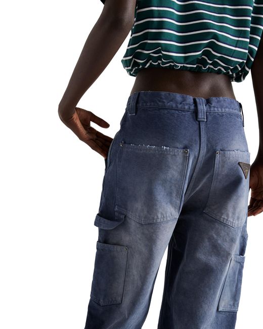 Prada Blue Canvas Cargo Pants