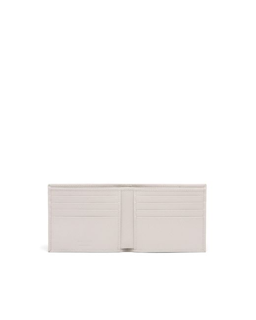 Prada White Saffiano Leather Wallet, Chalk for men