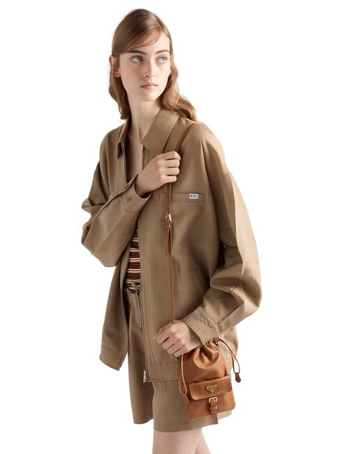 Prada Brown Nappa Leather Pouch, Caramel