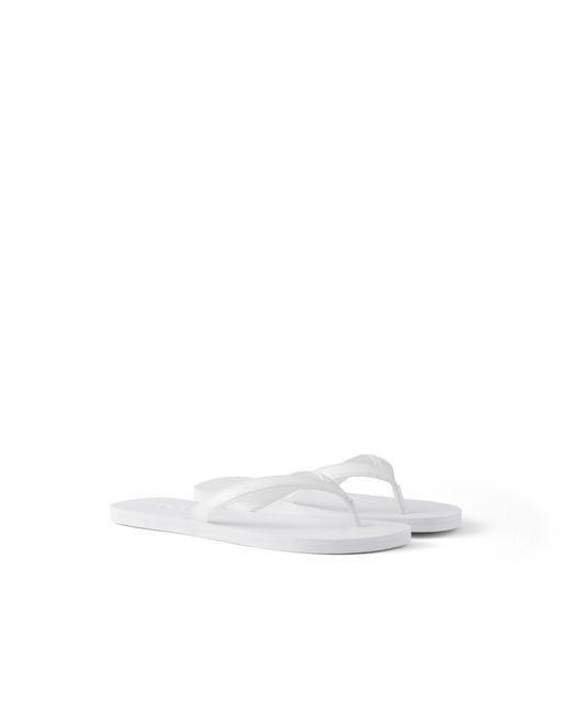 Prada White Brushed Leather Flip-Flops, Size 5 for men