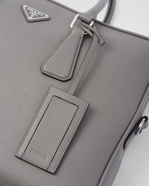 Briefcase En Cuir Prada pour homme en coloris Gray
