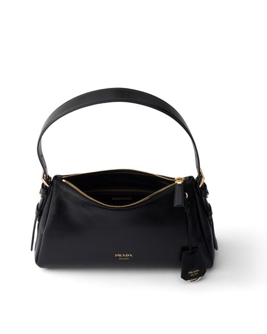Prada Black Aimée Medium Leather Shoulder Bag