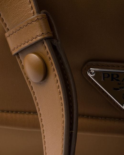 Prada Brown Traveller Small Padded Re-Nylon Shoulder Bag