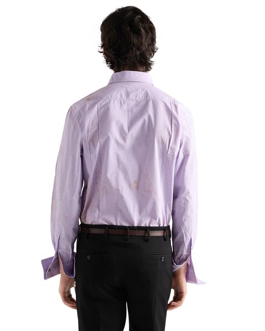 Prada Purple Cotton Shirt for men