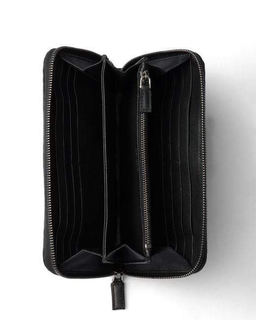 Prada Black Antiqued Leather Wallet for men