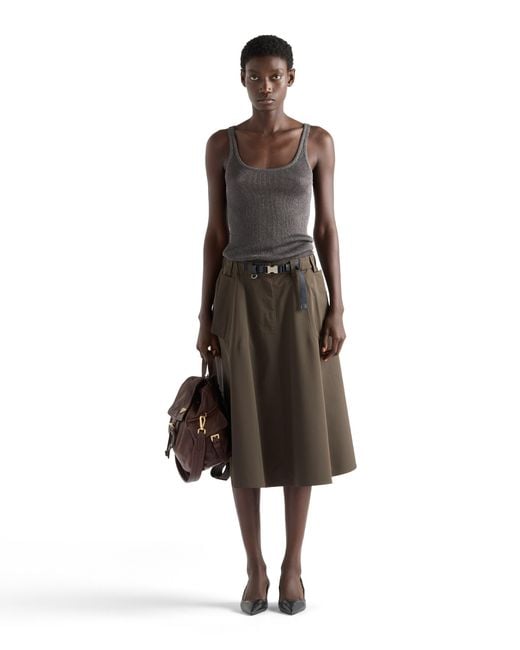 Prada Natural Technical Fabric Circle Skirt