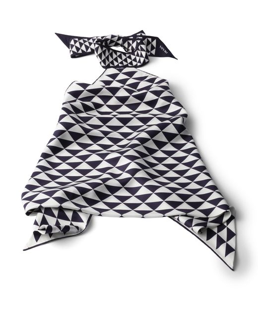 Prada White Printed Silk Twill Halter Top