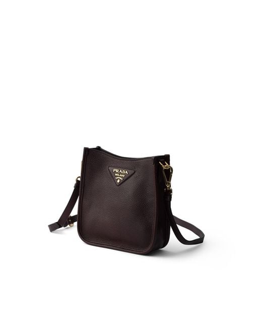 Prada White Mini Leather Shoulder Bag, Dark