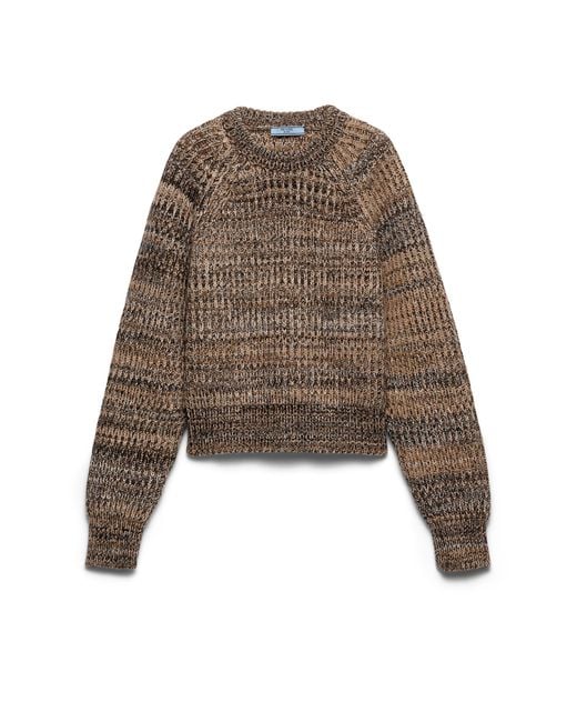 Prada Natural Wool And Cashmere Crew-Neck Sweater