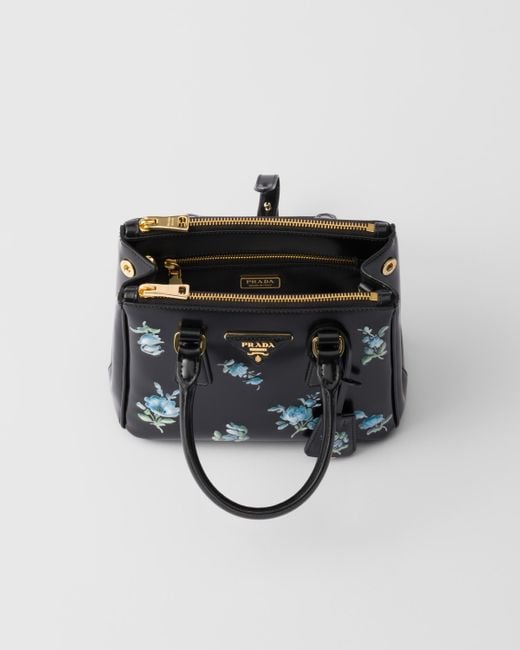 Prada Black Galleria Printed Brushed Leather Mini-Bag