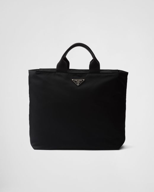 Prada Tote Bag Aus Re-Nylon Und Saffiano-Leder in Black für Herren