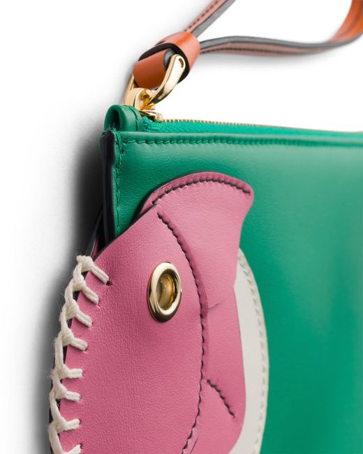 Pouch Con Zip di Prada in Green