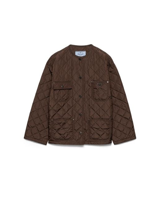 Prada Brown Lightweight, Quilted Re-Nylon Jacket