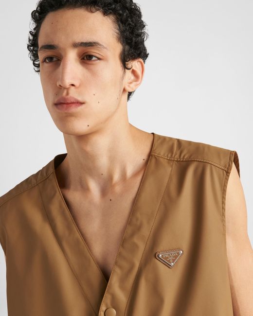 Prada Natural Re-nylon Cargo Vest for men