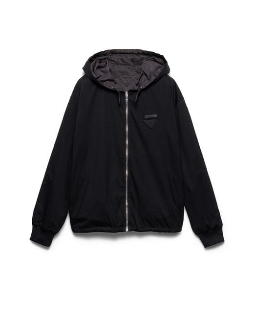 Prada Black Reversible Jersey Hoodie