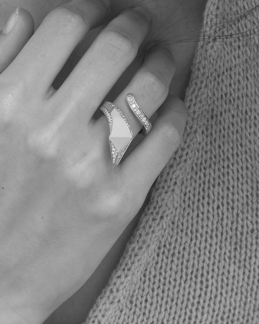 Prada White Eternal Schlangenring Aus Gelbgold Mit Diamanten