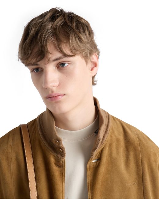 Prada Natural Suede Blouson Jacket for men
