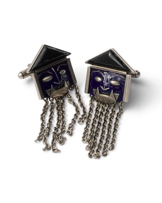 Prada Black Resin And Metal Cufflinks for men