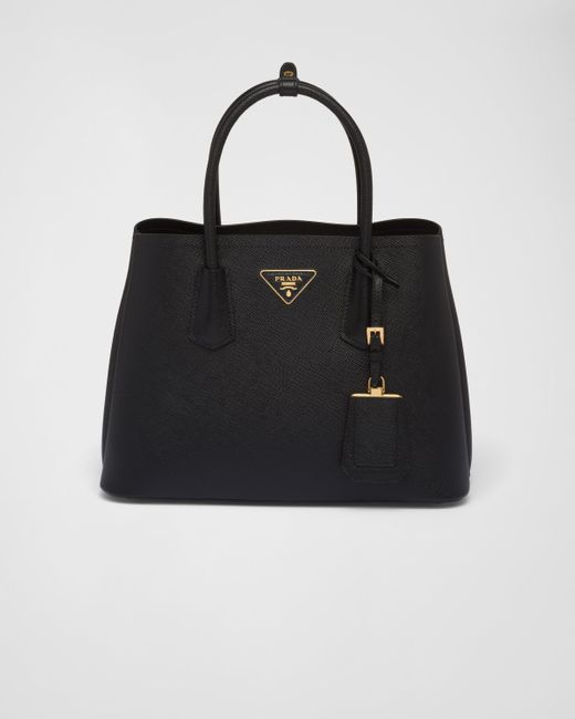 Prada Black Small Saffiano Leather Double Bag