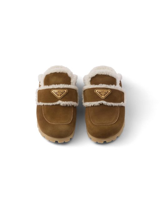 Zapatillas De Ante Y Borreguillo, Mujer, Talla Prada de color Brown