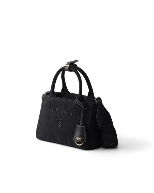 Prada Black Jardinière Cotton Canvas Mini-Bag
