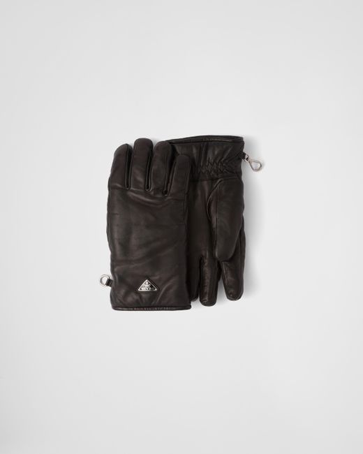 Prada Black Nappa Leather Gloves for men